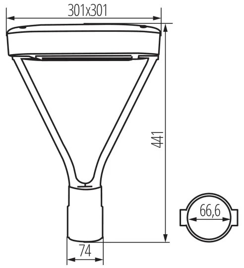 Kanlux 36435- LED Pouličná lampa PARCOLI LED/30/40/50W/230V 3000/4000/6500K IP66