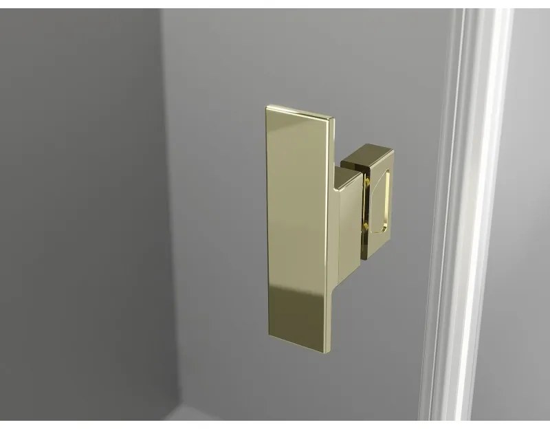 Mexen Mist H T, sprchový kút s výklopnými dverami pravý 115 x 95 cm, číre sklo, zlatá, 8A5T-115-095-50-00-P