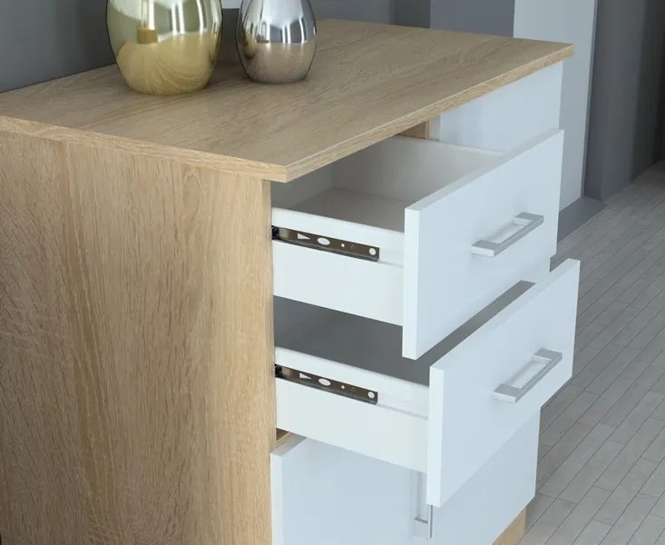 Komoda Universal, dub sonoma/biela