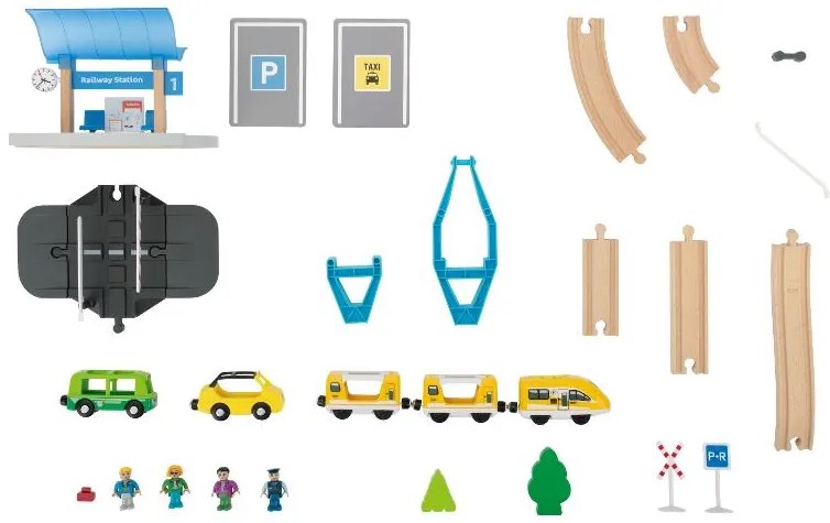 lupilu® Drevená železničná súprava L (osobný vlak) (100394949)