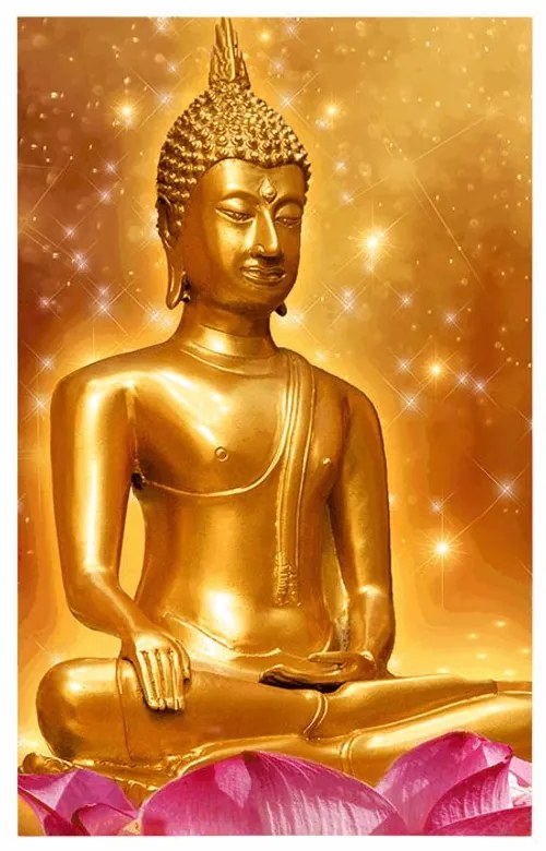 Plagát zlatý Budha - 30x45 black