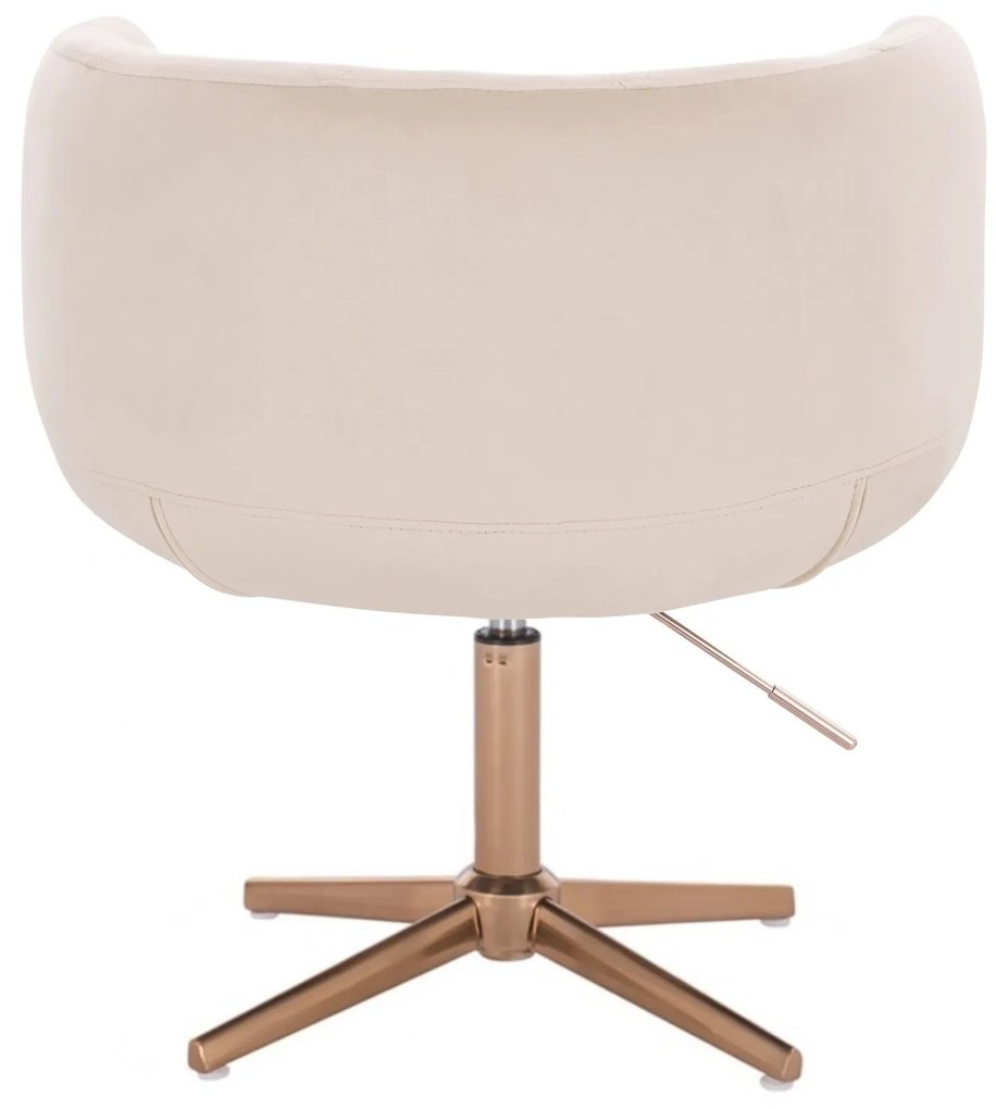 LuxuryForm DESIGN Kreslo MONTANA VELUR na zlatom kríži - krémové