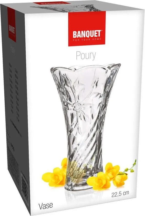 Sklenená váza Poury, 23 cm