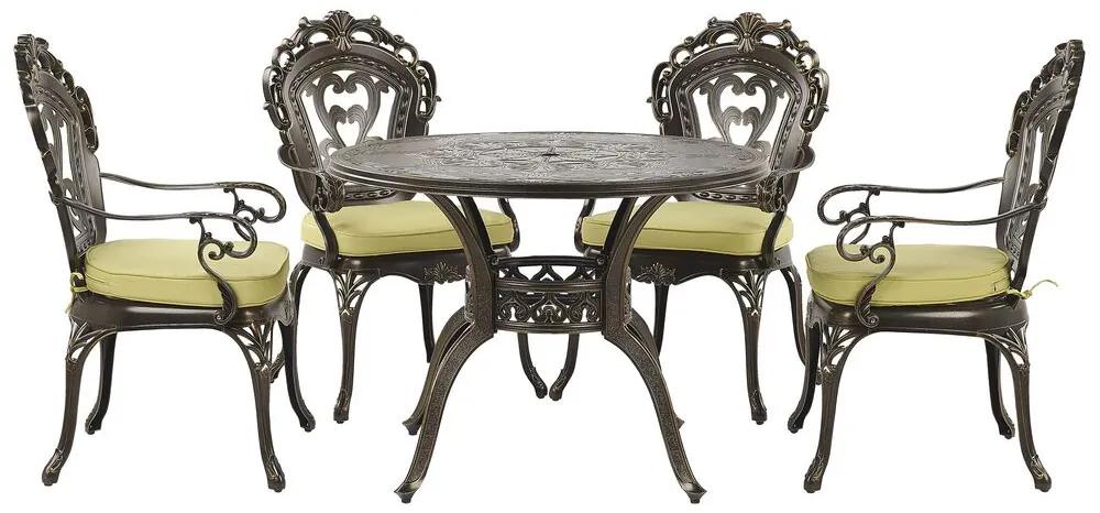 Záhradný stôl a 4 stoličky SAPRI hnedá Beliani
