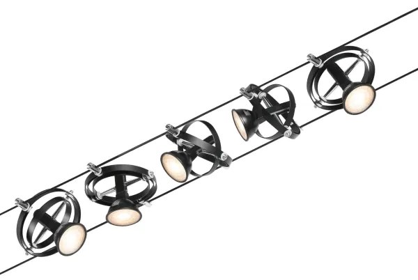 Paulmann 94440 - SADA 5xGU5,3/10W Bodové svietidlo CARDAN 230V čierna