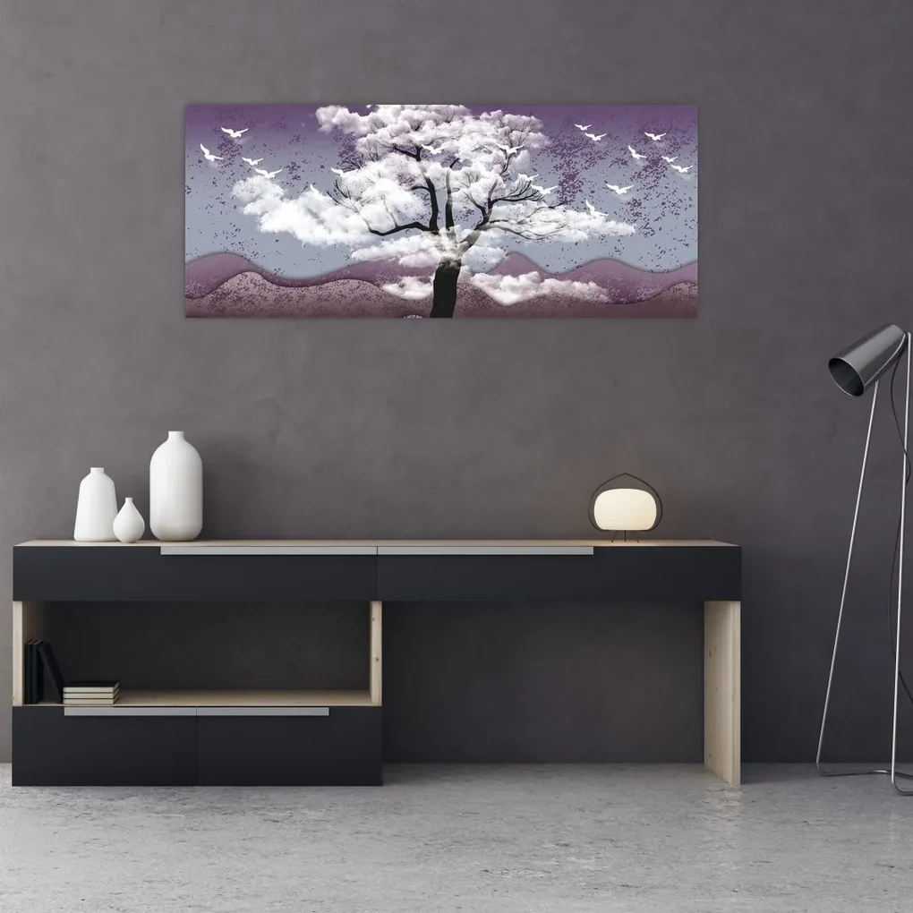 Obraz - Strom v oblakoch (120x50 cm)