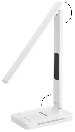 LED Stm. lampa s bezdr. nab. QI, displejom a USB portom LED/7W/230V 3000-6000K