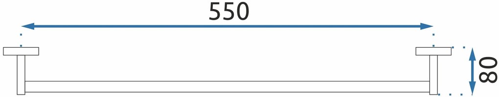 Rea Erlo, kúpeľňový vešiak 55cm 332917, čierna matná, REA-06906