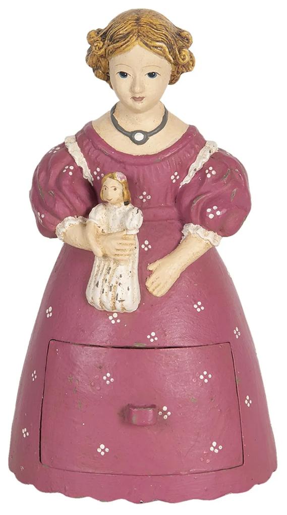 Dekoratívna šperkovnica dievča v šatách so šuplíčkom - 12*11*20 cm
