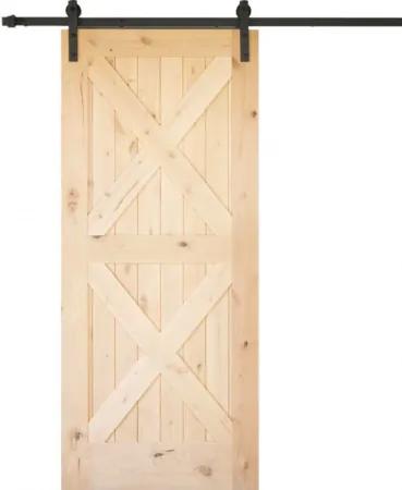 AKCIA - Posuvné dvere borovica, model XX 60cm, 203cm, hladký, surové drevo bez farby a laku