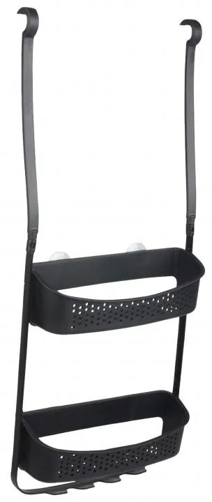 Erga Wiki, kúpeľňový kôš, závesný organizér 30x72 cm s prísavkami, čierna matná, ERG-YKA-CH.WIKI-BLK