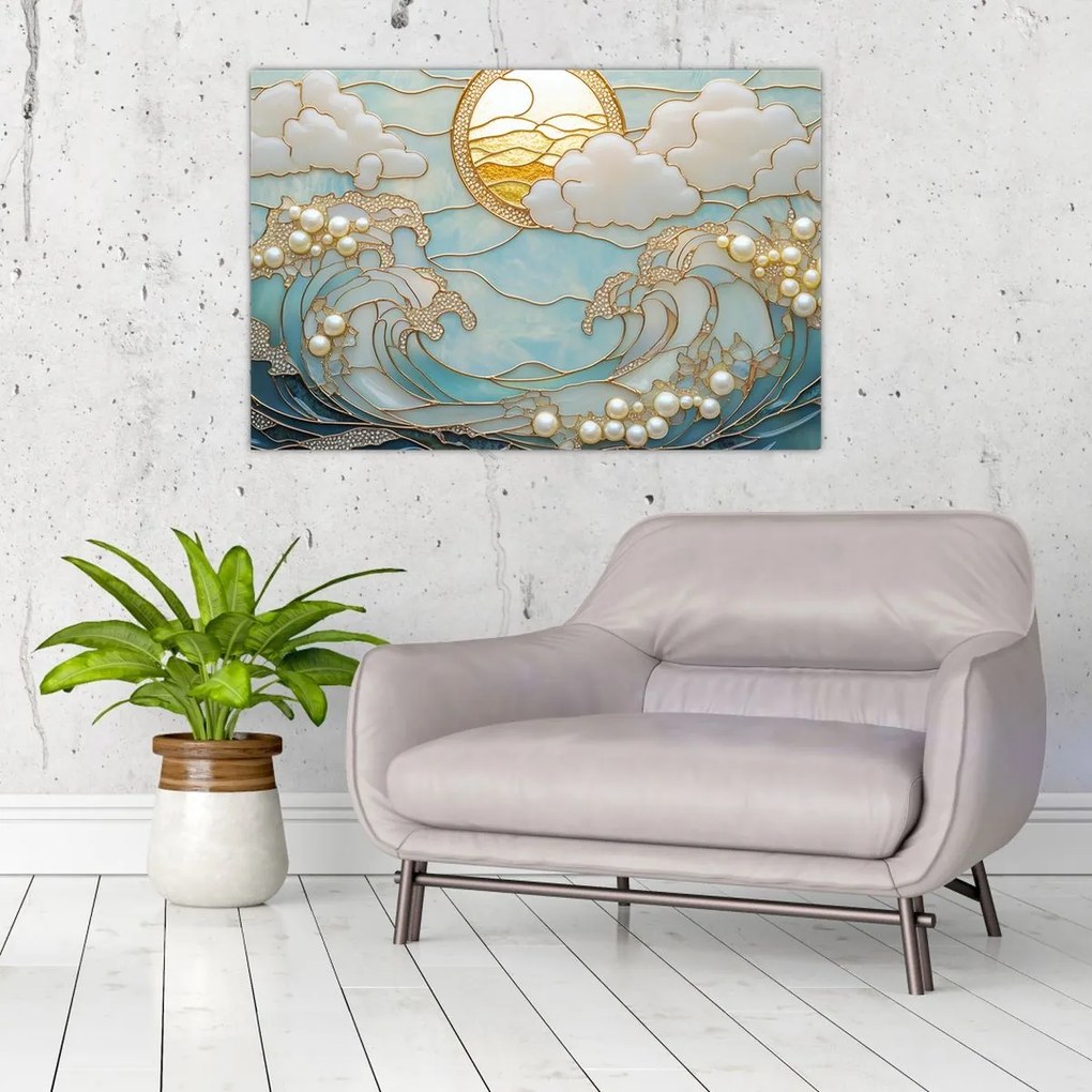 Obraz - 3D perly v oceáne (90x60 cm)