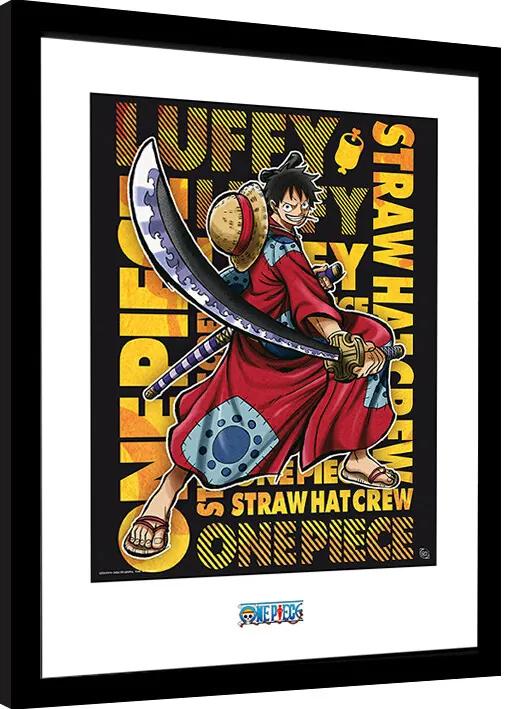 Rámovaný Obraz - One Piece - Luffy in Wano Artwork