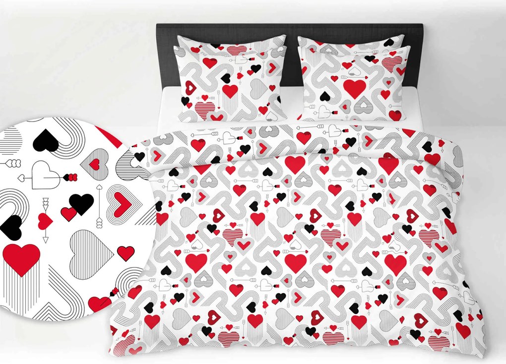 Obliečky flanelové Love dream 200x140cm+90x70cm