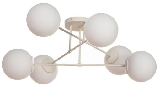 Prisadené stropné svietidlo MOON 6xE27/15W/230V krémové