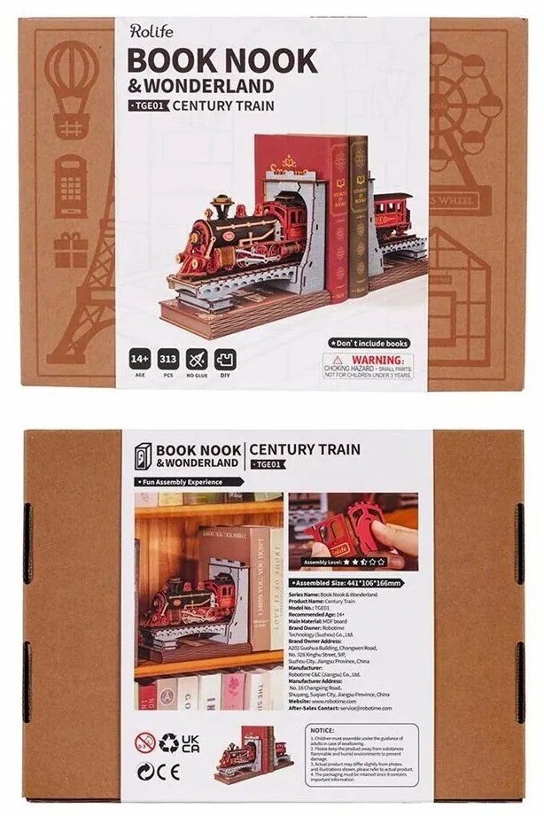 RoboTime 3D puzzle Knižná podpera Historický parnývlak