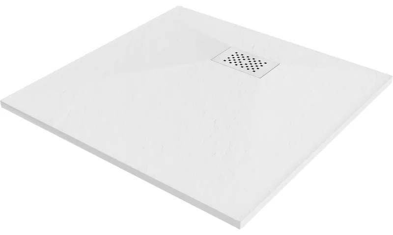 Mexen Hugo, štvorcová sprchová vanička SMC 90 x 90 cm, biela, biela krytka, 42109090-W