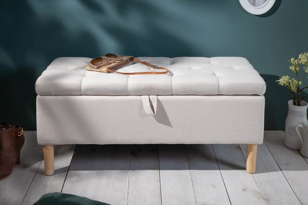 Dizajnová lavica Queen 100 cm béžová