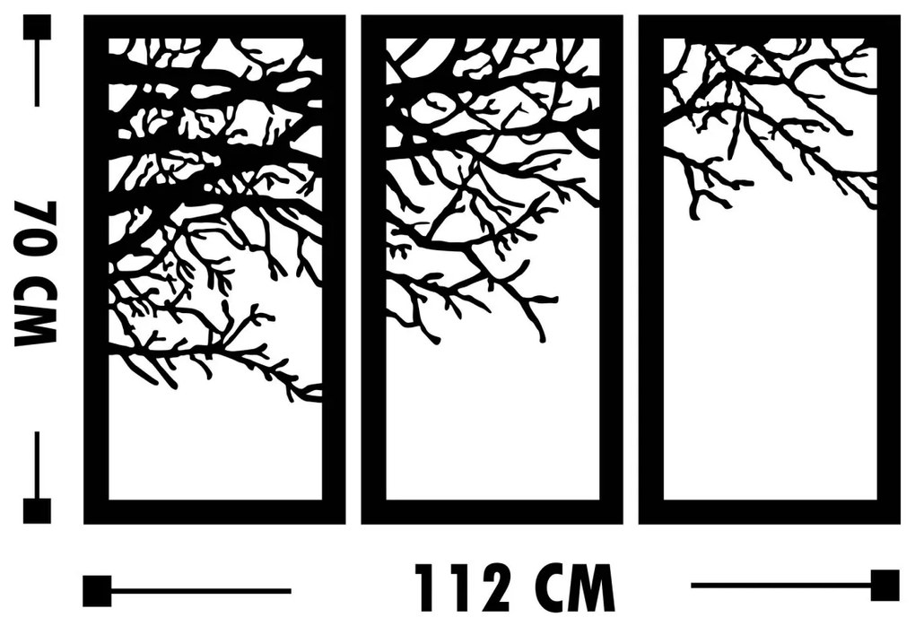 Nástenná kovová dekorácia AGAC čierna