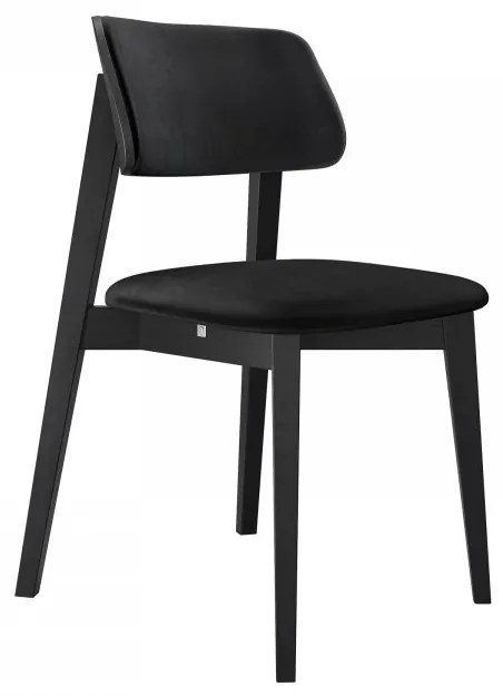 Čalúnená jedálenská stolička KT63/C, Dostupné poťahy: Magic Velvet 2217, Farby: czarny
