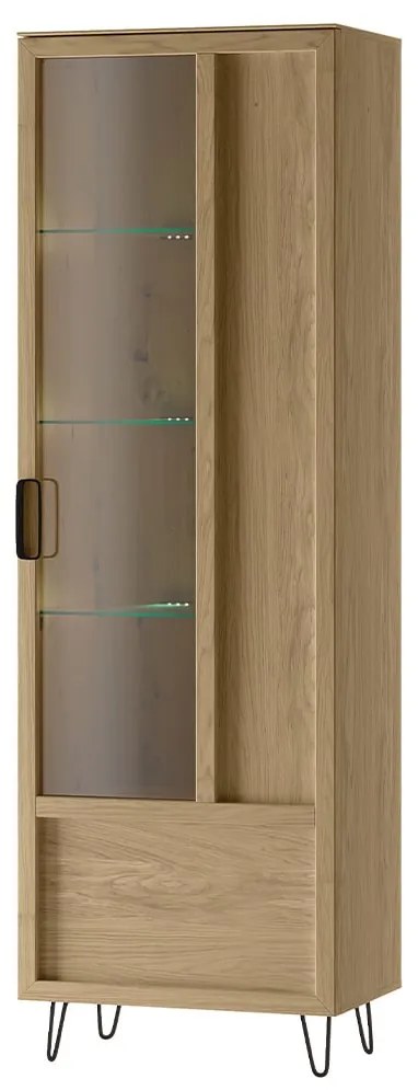 Vitrína Limbo 11 65 cm z masivu s LED osvětlením dub Artisan