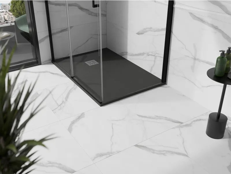 Mexen Stone+, obdĺžniková vanička z minerálneho kompozitu 120 x 90 cm, antracitová, 447189012