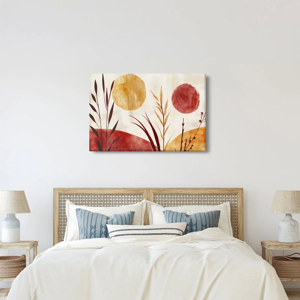 Obraz - Rastliny a kruhy (90x60 cm)