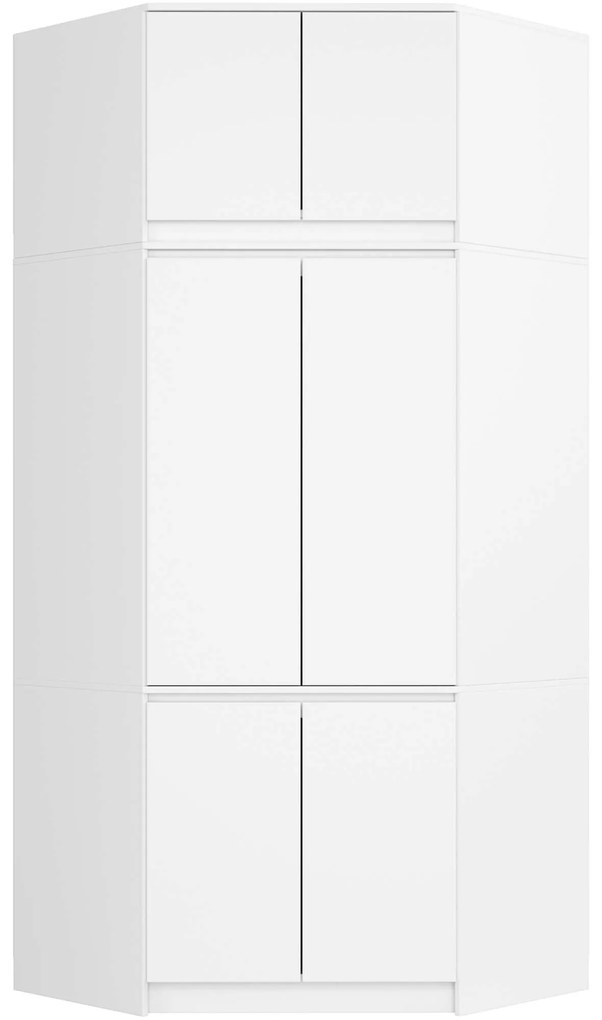Nadstavec na rohovú šatníkovú skriňu CLP 100 cm biely