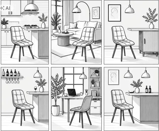 Jedálenská stolička CIEZA zamatová, tmavomodrá / čierne nohy