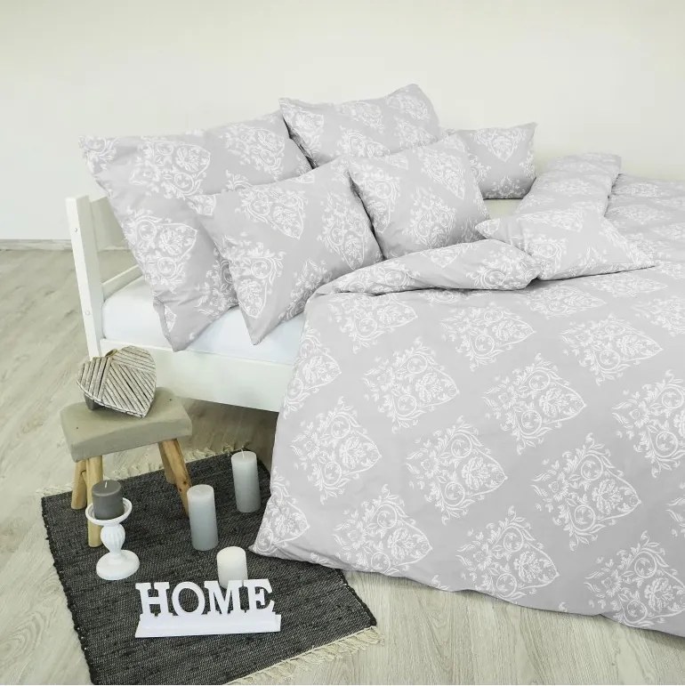 Obliečky bavlnené Atény sivé 140x200 + 70x90 EMI