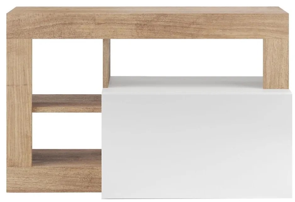 Lavica LENOR 91x209 cm biela/hnedá