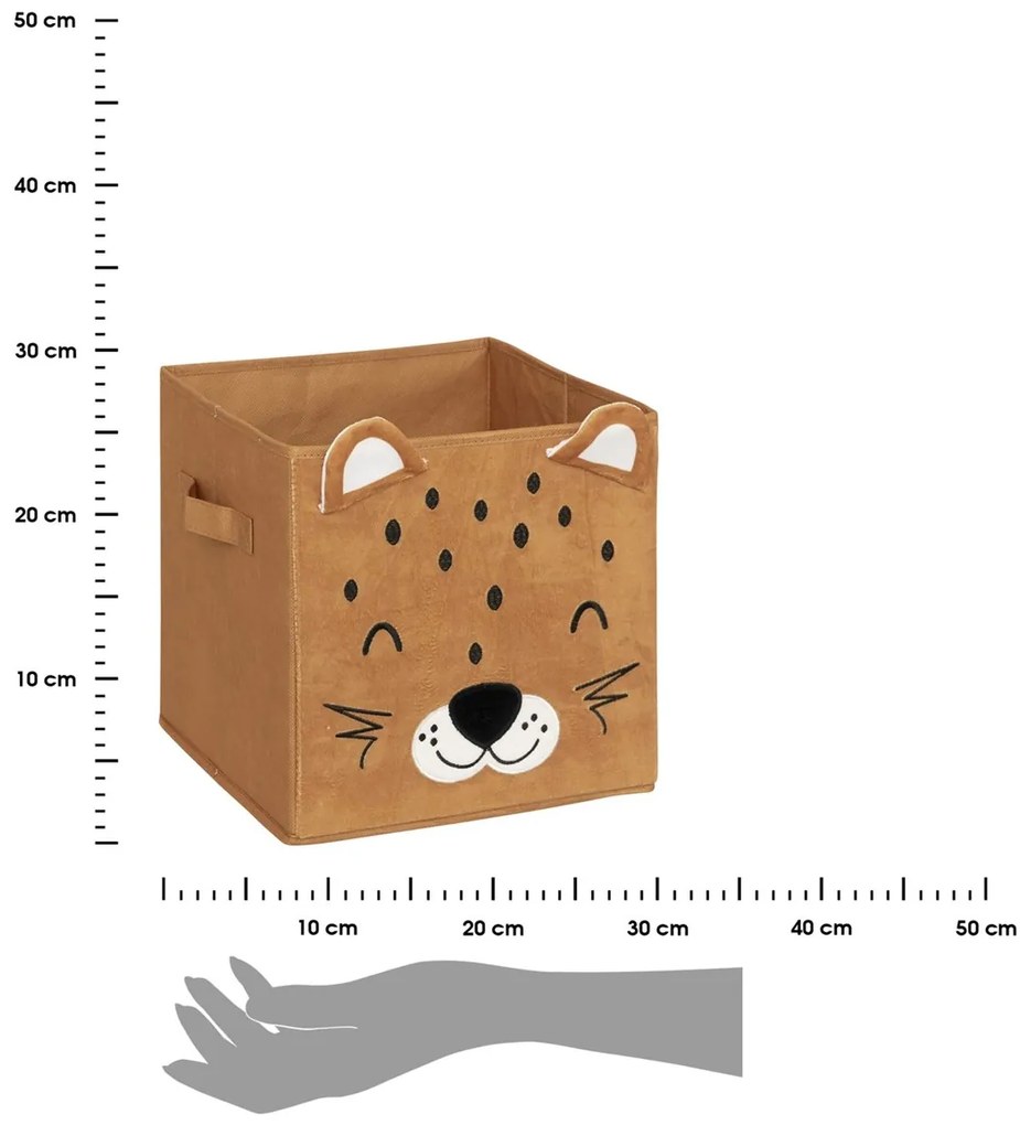 Úložný box Leopard, 29x29x29 cm, hnedá