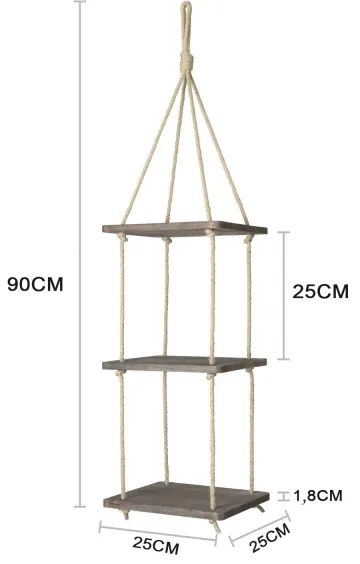 Závesná polica 90x25 cm smrek