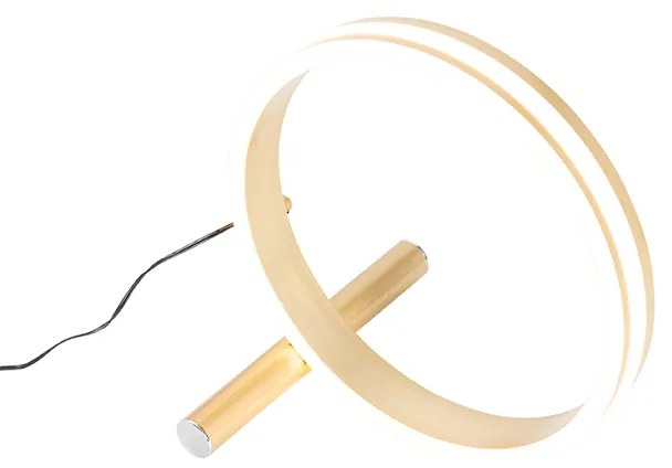 Dizajnová stolná lampa mosadz vrátane LED 3-stupňovo stmievateľná - Navara