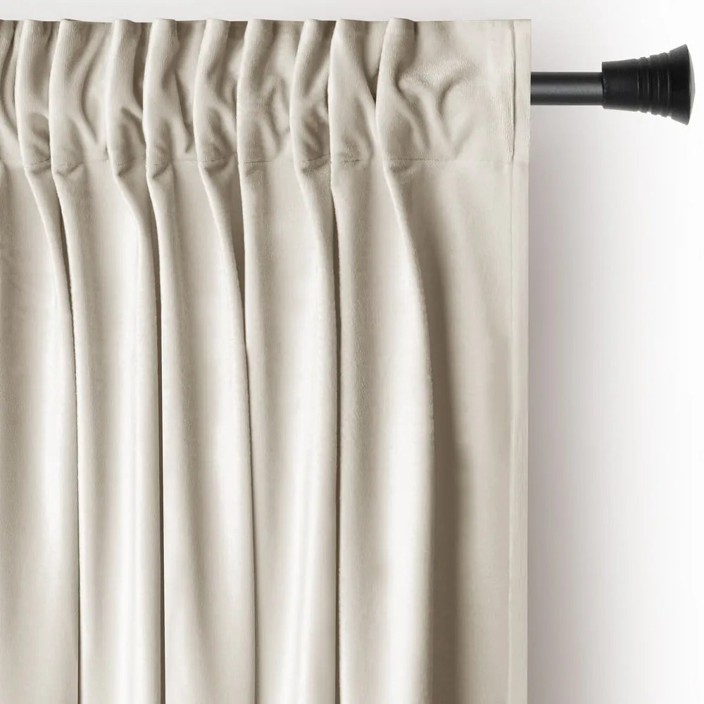 Béžový zamatový dimout záves 140x270 cm Pleat – Restilo