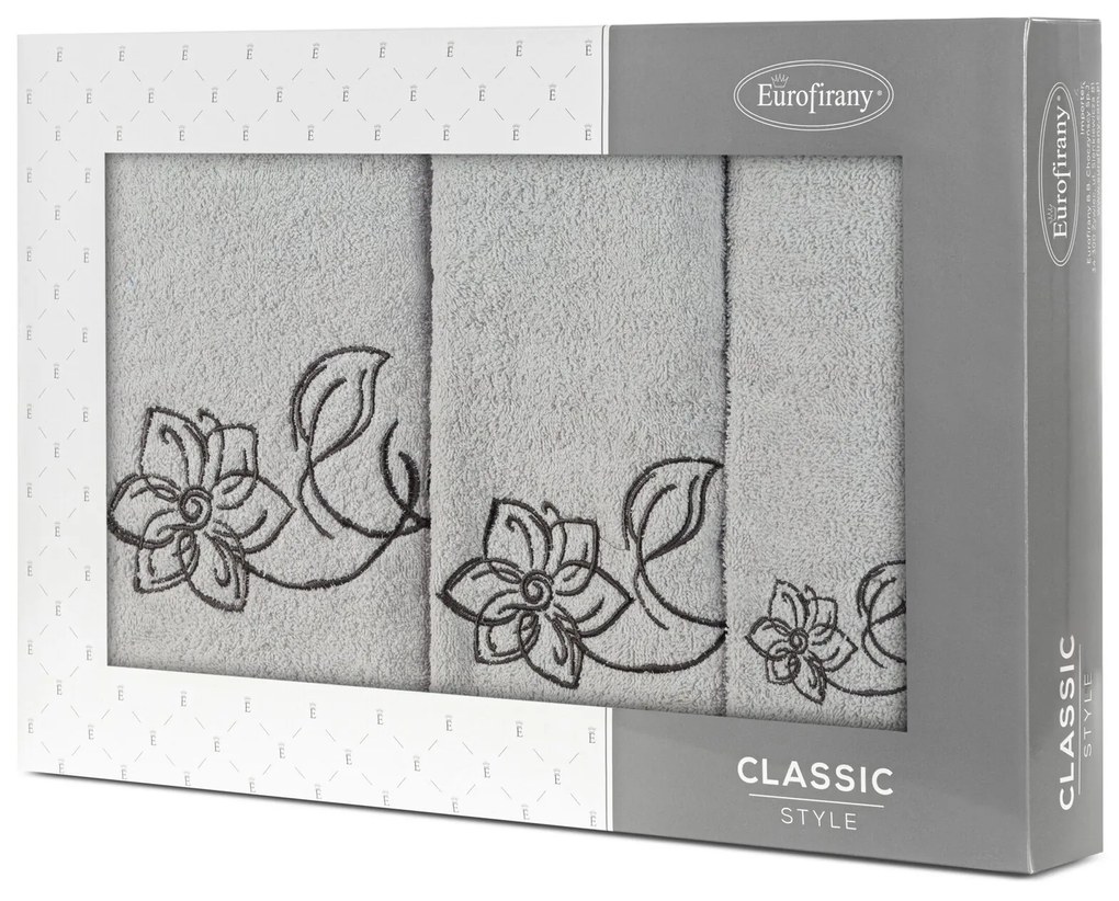 FROTÉ UTERÁK LILA SADA 1KS 30X50 CM, 1KS 50X90 CM, 1KS 70X140 CM STRIEBORNÁ