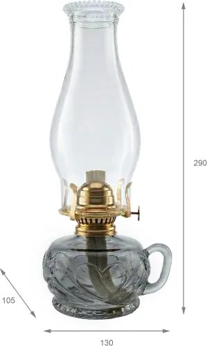 Brilagi - petrolejová lampa MERLIN dymová/sivá