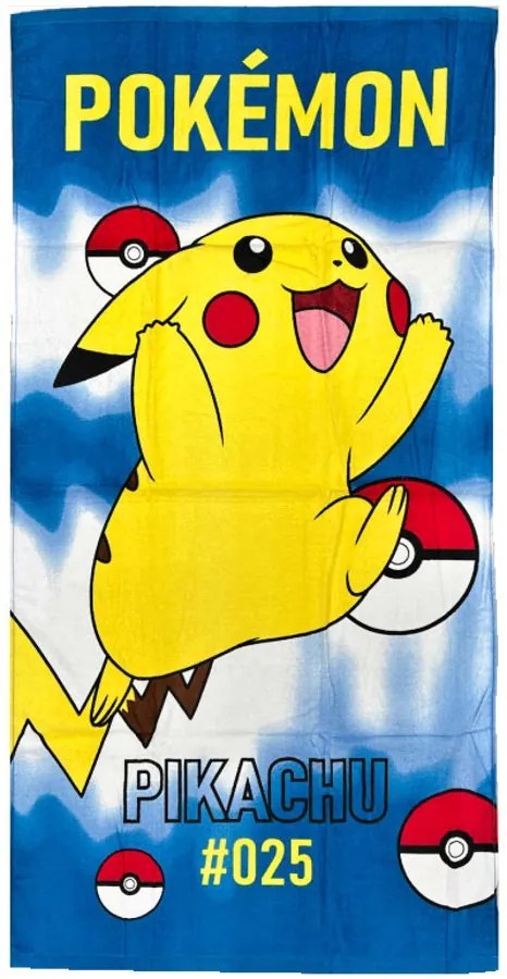 Plážová osuška Pokémon 025 Pikachu - 100% bavlna - 70 x 140 cm