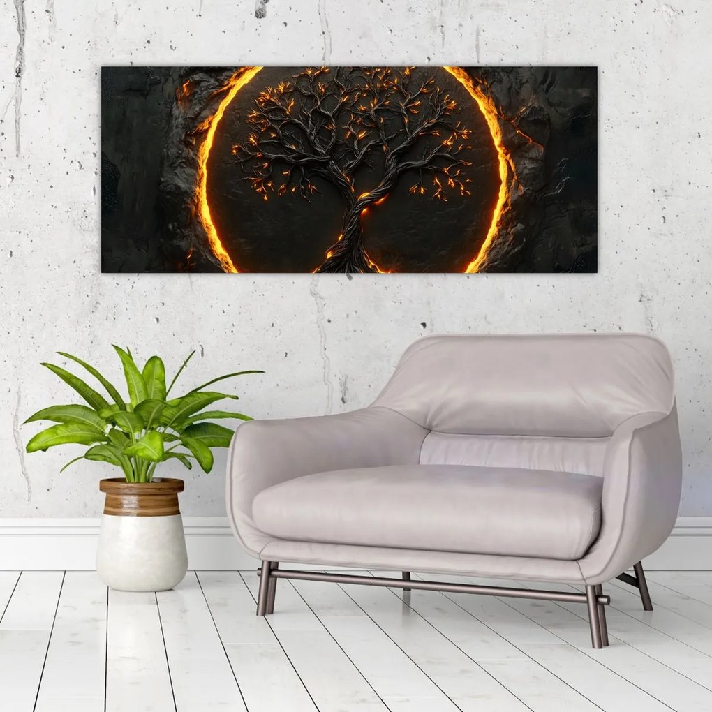 Obraz – Strom života v láve II. (120x50 cm)