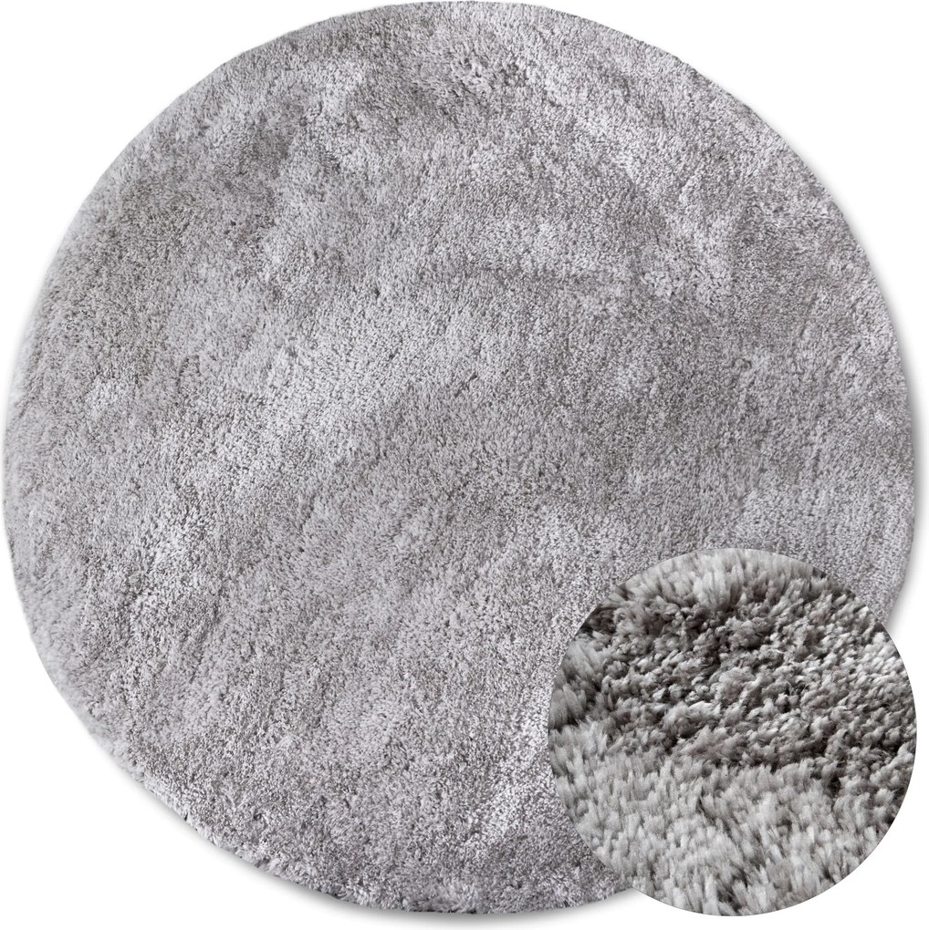 Kusový koberec Myk 106113 Grey kruh, 160x160 (priemer) kruh, šedá, obývacia izba, Hanse Home
