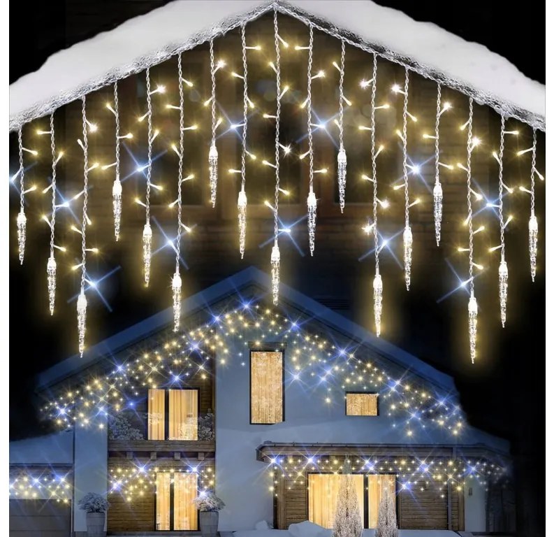 DECOREUM VIANOČNÝ SVETELNÝ ZÁVES 500 LED teplá biela farba 87847