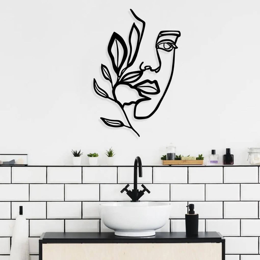 Nástenná dekorácia Ženská tvár čierna