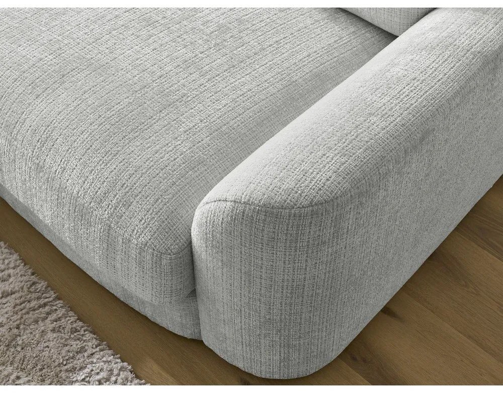 Svetlosivá ženilková rohová pohovka (ľavý roh/s leňoškou) Leonore – Bobochic Paris