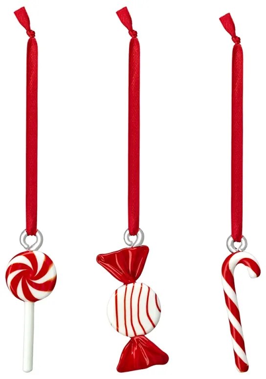 Vianočné ozdoby Sweets 3ks, červené
