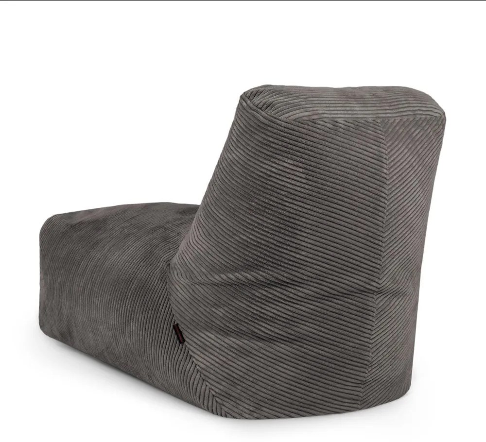 Tmavosivý menčestrový sedací vak Tube – SLOWDOWN