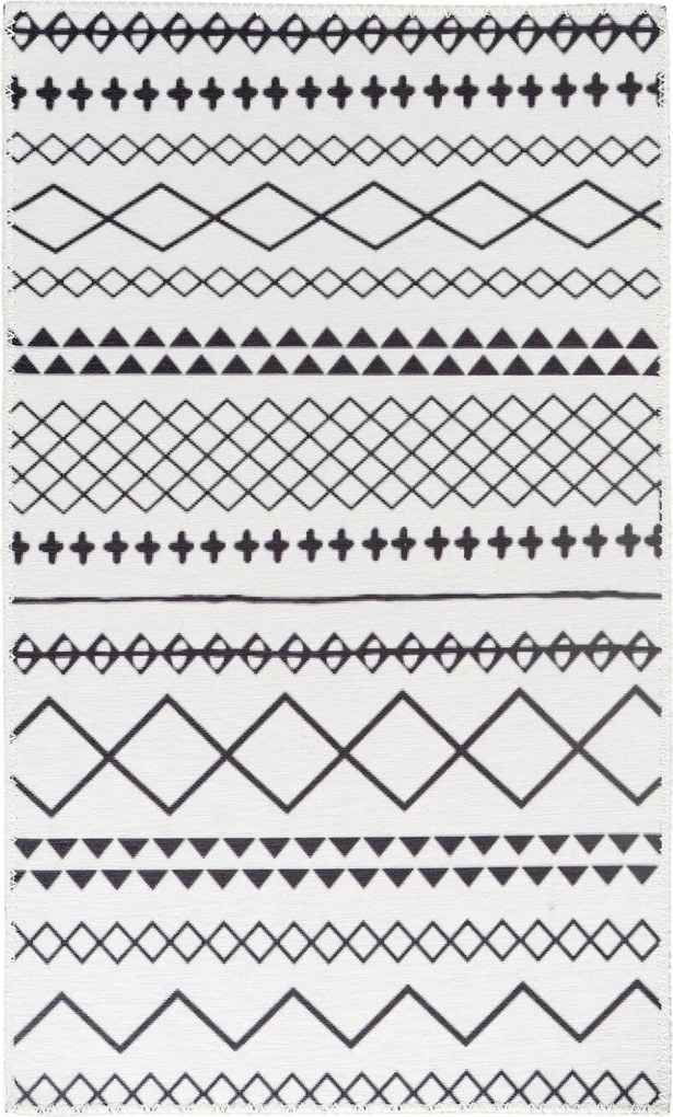 XXXLutz PLOCHO TKANÝ KOBEREC, 120/180 cm čierna, biela Kayoom - Online Only bytové doplnky - 005937087960