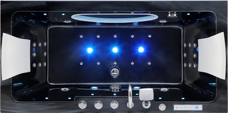 BPS-koupelny Hydromasážna vaňa HYD-IR933A-BL 150x84 ČIERNY MRAMOR s ohrevom vody