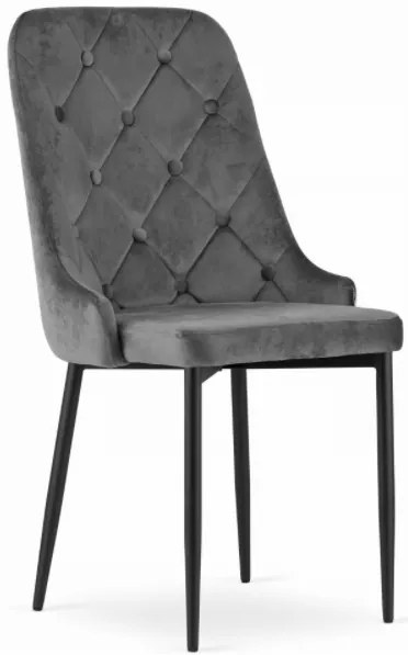 TRENDIE Zamatová stolička Dublin sivá