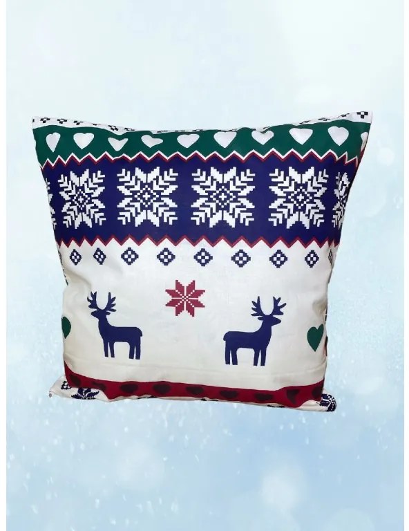 INTERMEDIC SK Vianočná obliečka na vankúš Christmas time Blue/Green 40x40 cm