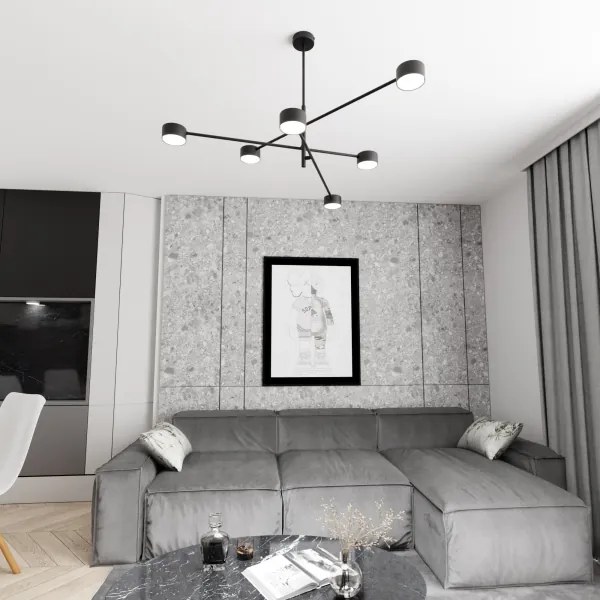 Luster na tyči NATSU 6xGX53/12W/230V čierna